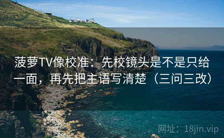 菠萝TV像校准:先校镜头是不是只给一面,再先把主语写清楚(三问三改)