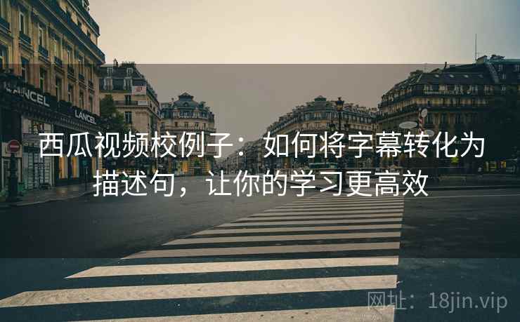 西瓜视频校例子：如何将字幕转化为描述句，让你的学习更高效
